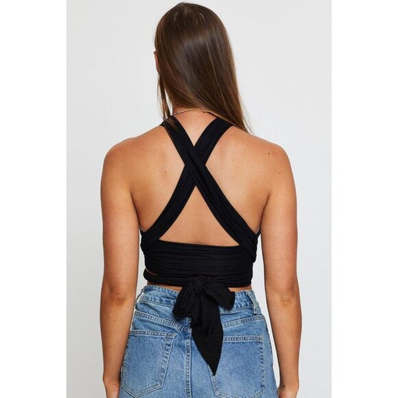 ALTEREDREAMS Black Crop Multi Way Top - Picture 3 of 8